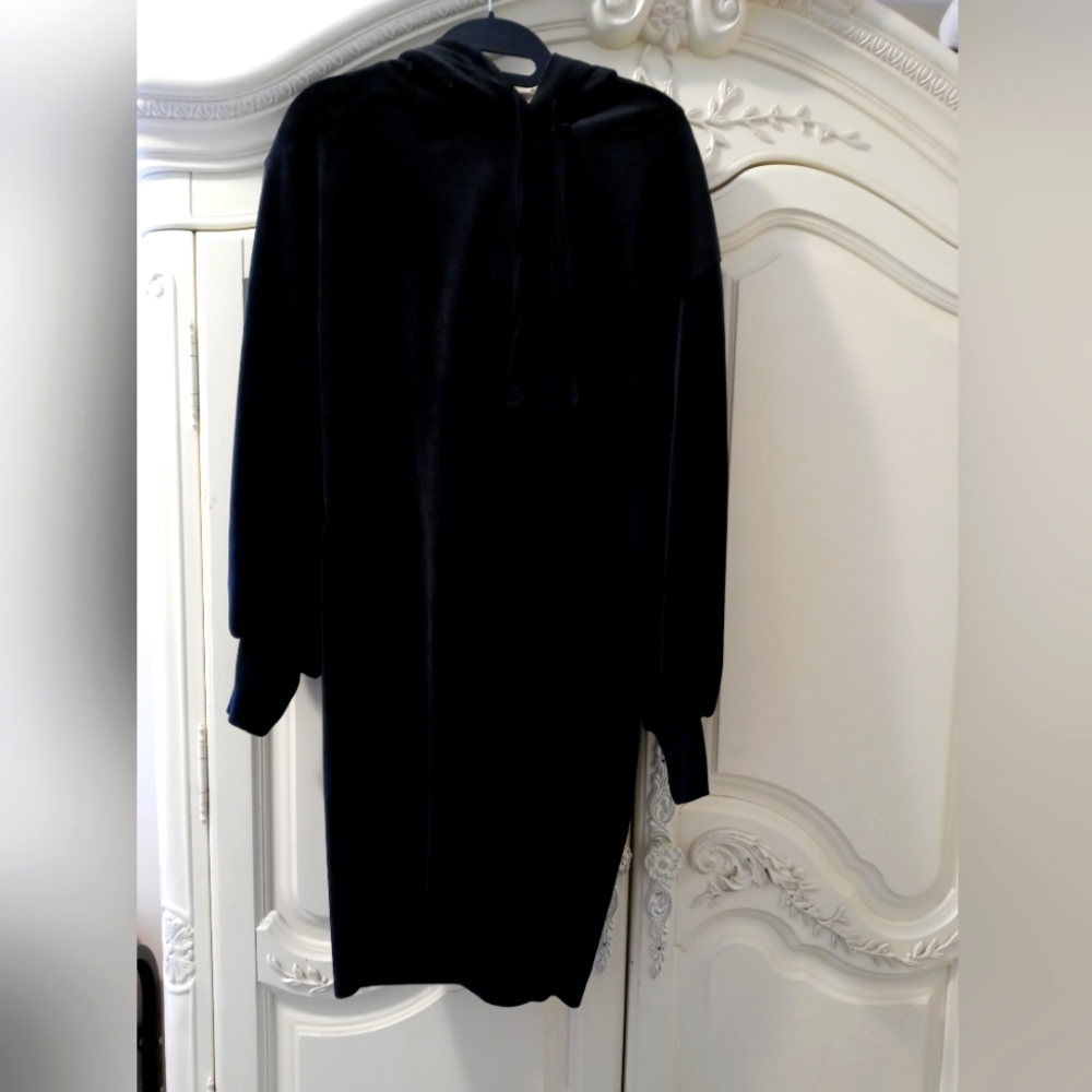 Calvin Klein velour hooded dress